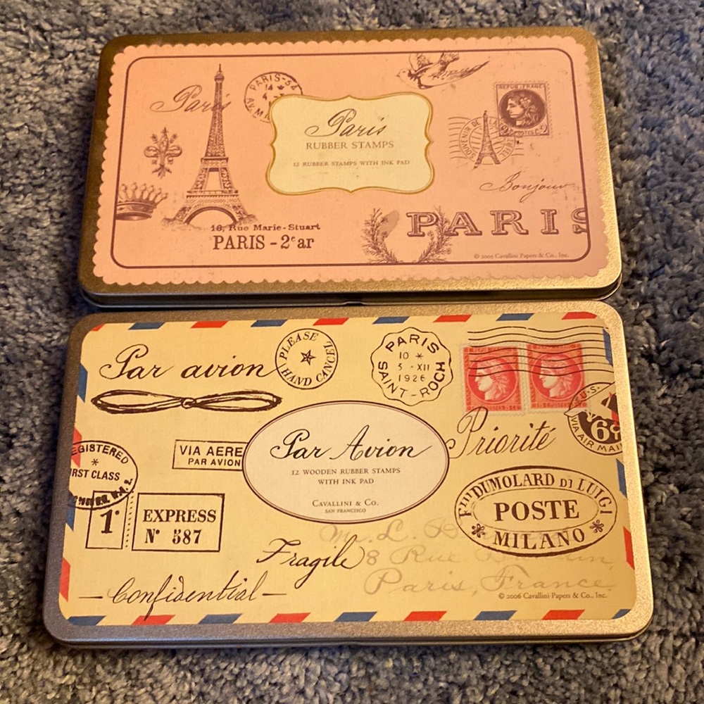 Paris Stamps in Tin boxes